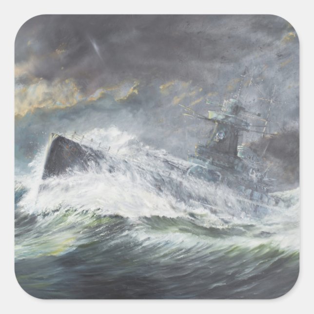 Graf Spee enters the Indian Ocean 3rd November Square Sticker (Front)