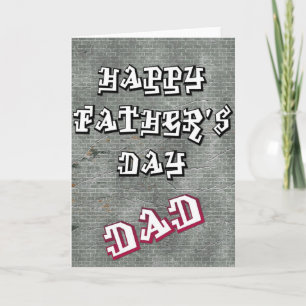 Graffetti on the Wall Happy Father's Day Dad Card