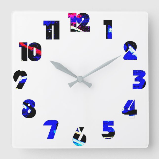 Graffiti 13 Number Overlay wccn Square Wall Clock (Front)