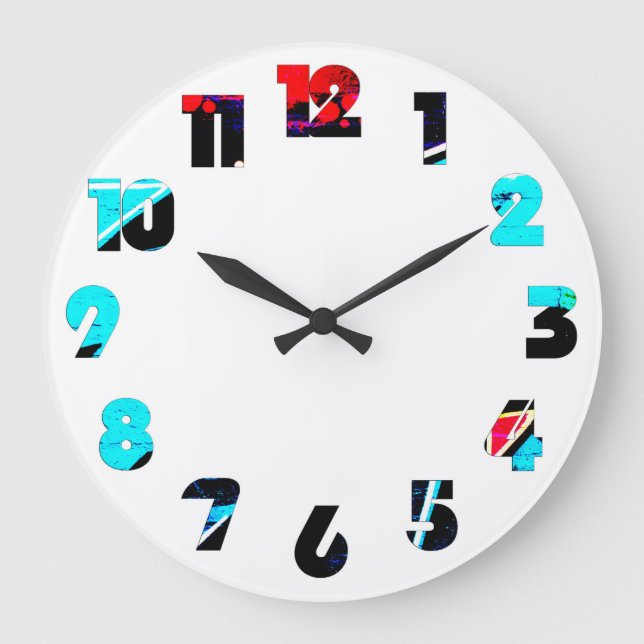 Graffiti 14 Number Overlay wc arc4 Large Clock (Front)