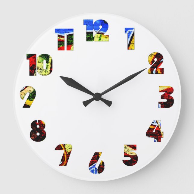 Graffiti 17 Number Overlay wccn Large Clock (Front)