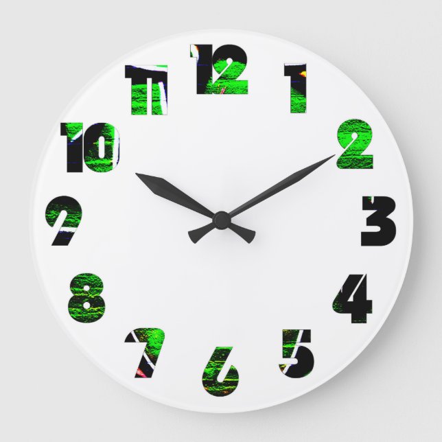 Graffiti 18 Number Overlay wccn Large Clock (Front)