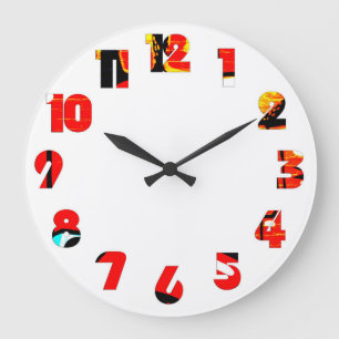 Graffiti 19 Number Overlay wccn Large Clock