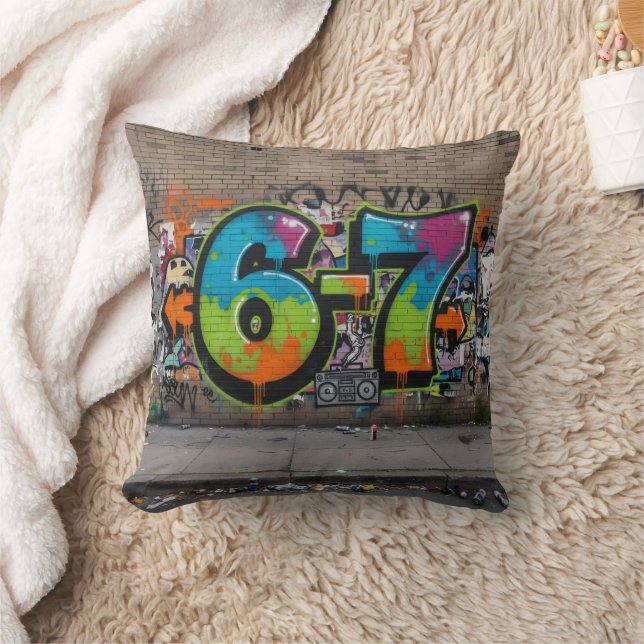Graffiti 67 Viral Trend/Bold Pop Art Street Style Cushion (Blanket)