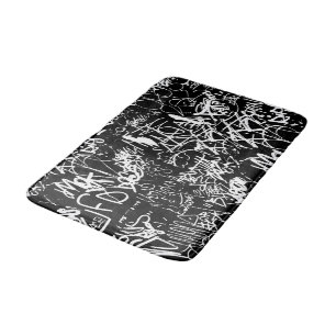 Graffiti Abstract Collage Print Pattern Bath Mat