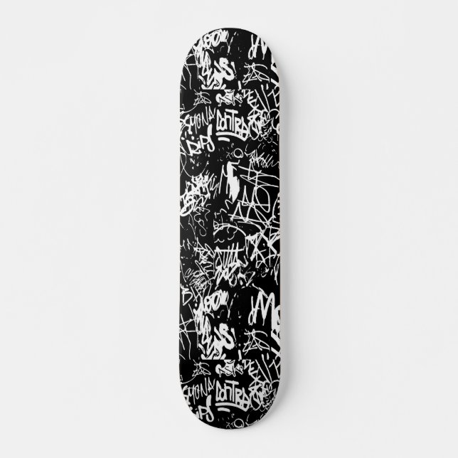 Graffiti Abstract Collage Print Pattern Skateboard (Front)