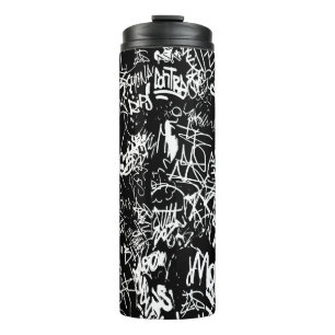 Graffiti Abstract Collage Print Pattern Thermal Tumbler