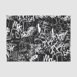 Graffiti Abstract Collage Print Pattern Tissue Paper