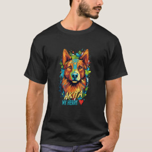 Graffiti Akita Key To My Heart Street Art-Inspired T-Shirt