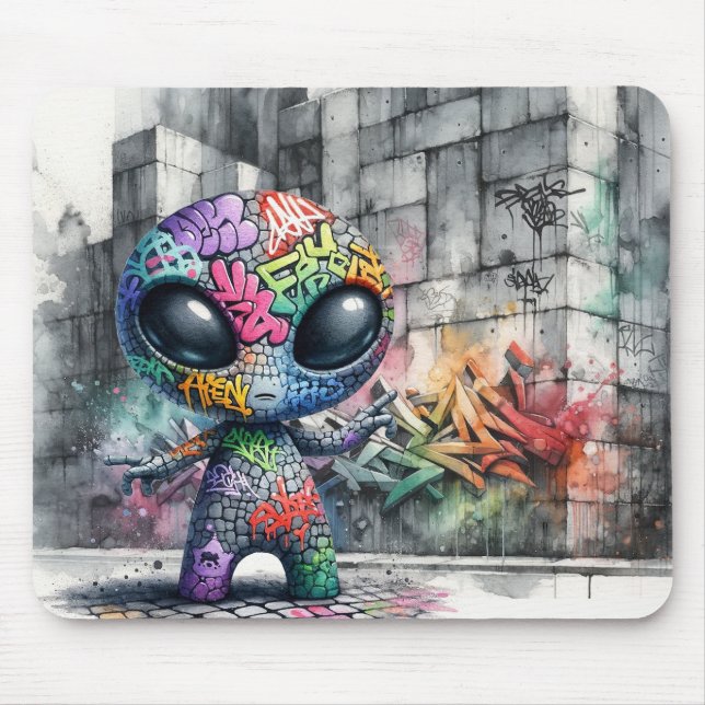 Graffiti Alien Mousepad (Front)