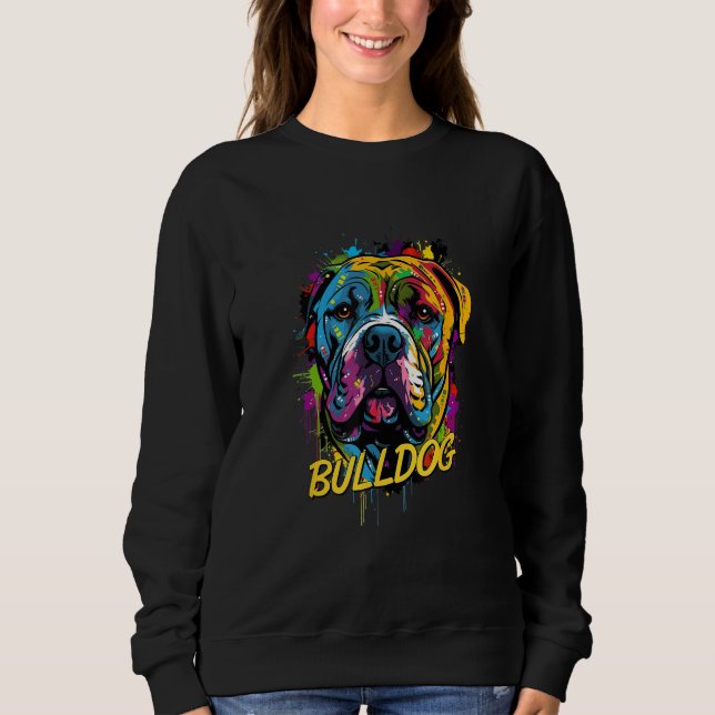 Graffiti American Bulldog Mural Street for Pet Own Sweatshirt (Front)