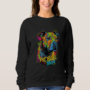 Graffiti American Pit Bull Terrier Mom Mural Pit B Sweatshirt