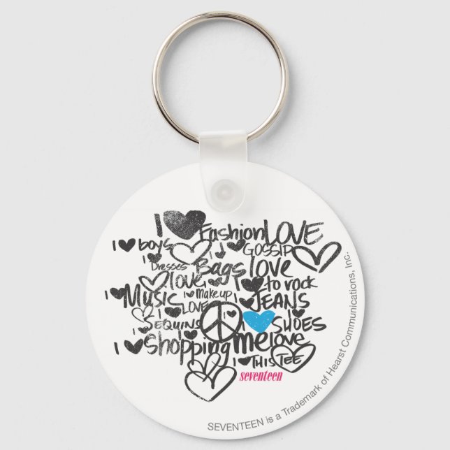 Graffiti Aqua Key Ring (Front)