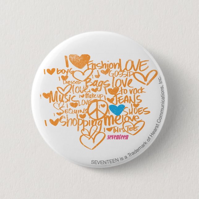 Graffiti Aqua/Orange 6 Cm Round Badge (Front)