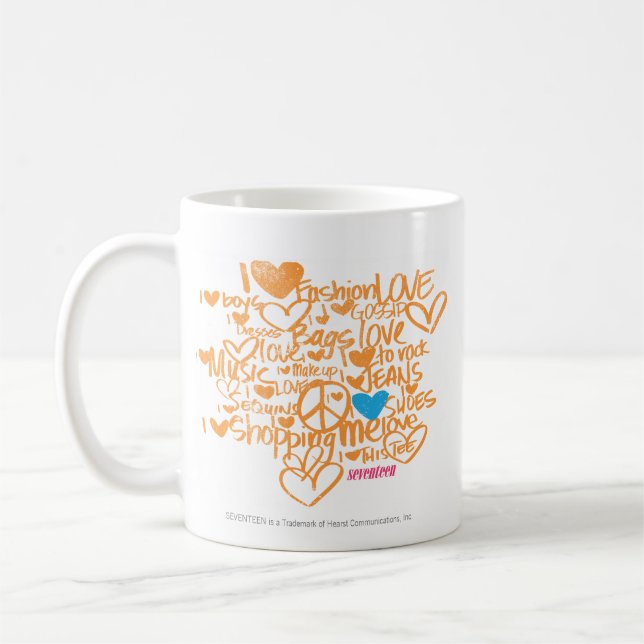 Graffiti Aqua/Orange Coffee Mug (Left)