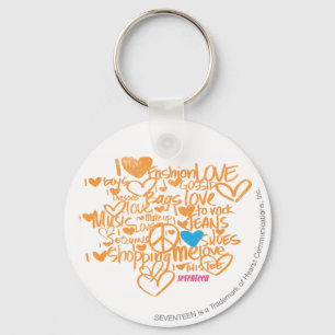 Graffiti Aqua/Orange Key Ring