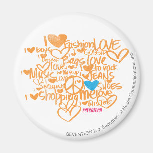 Graffiti Aqua/Orange Magnet