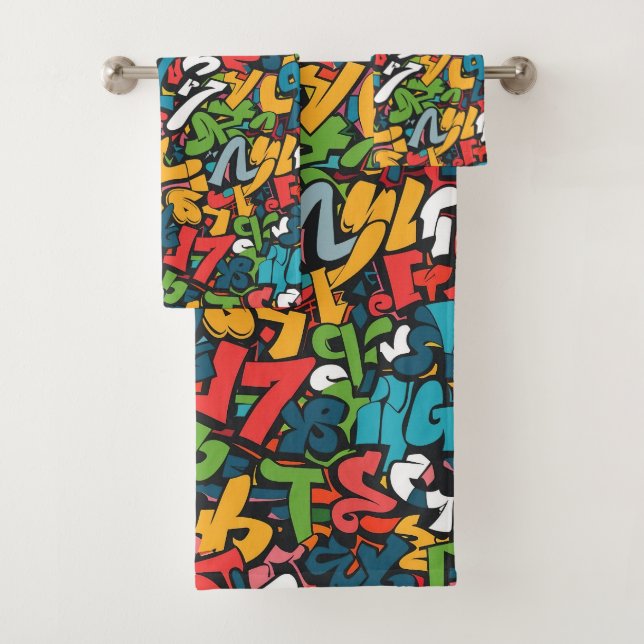 Graffiti Art Bath Towel Set (Insitu)