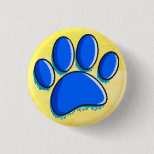 Graffiti Art Dog Paw Print 3 Cm Round Badge