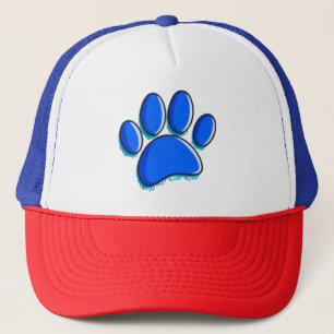 Graffiti Art Dog Paw Print Trucker Hat