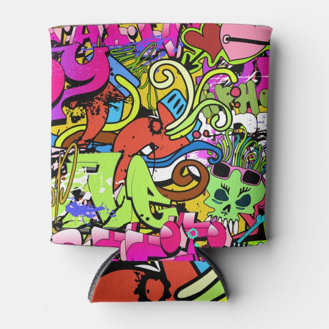 Graffiti Art: Hip-Hop Style Background Can Cooler (Front)