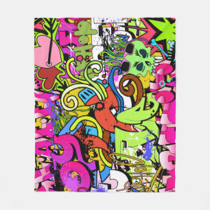 Graffiti Art: Hip-Hop Style Background Fleece Blanket