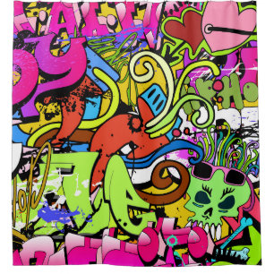 Graffiti Art: Hip-Hop Style Background Shower Curtain
