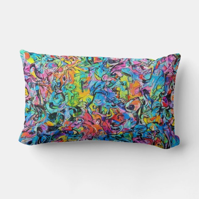 graffiti art lumbar cushion (Back)
