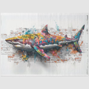 Graffiti Art Whale Decoupage Tissue Paper