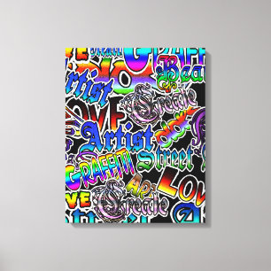 Graffiti Art Wrapped Canvas