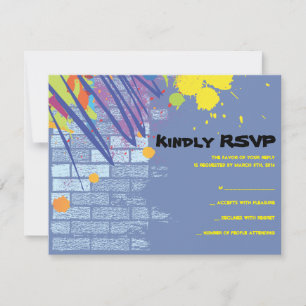 Graffiti Artist Girl Bat Mitzvah Invite Reply Card