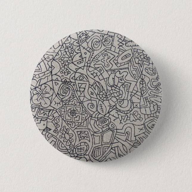 Graffiti Artwork Line Work 6 Cm Round Badge (Front)