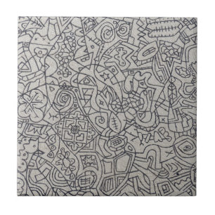 Graffiti Artwork Line Work Ceramic Tile