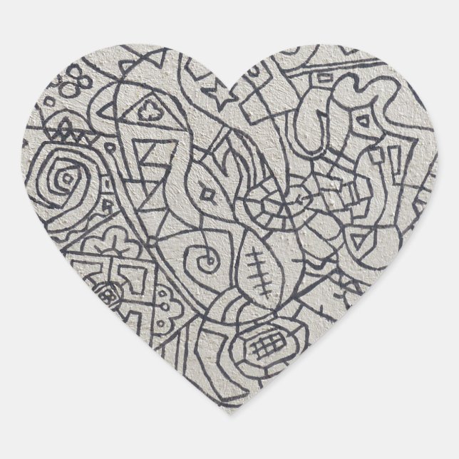 Graffiti Artwork Line Work Heart Sticker (Front)