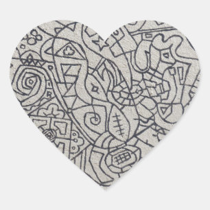 Graffiti Artwork Line Work Heart Sticker