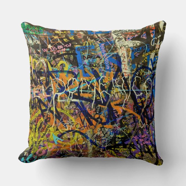 Graffiti Background Cushion (Front)