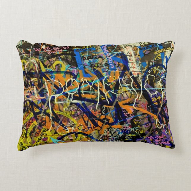 Graffiti Background Decorative Cushion (Front)