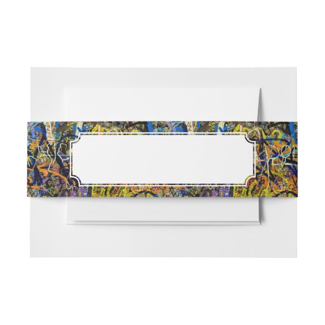 Graffiti Background Invitation Belly Band (Front Example)