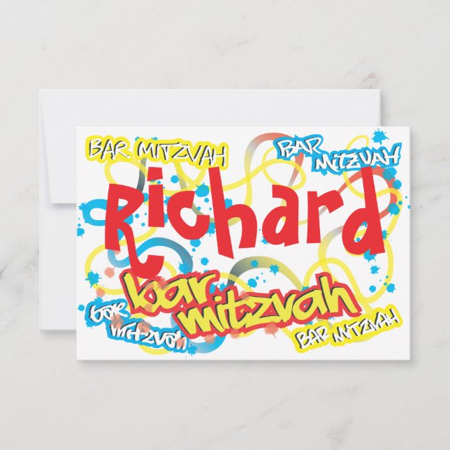 Graffiti Bar Mitzvah RSVP (Front)