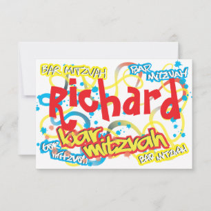 Graffiti Bar Mitzvah RSVP Card