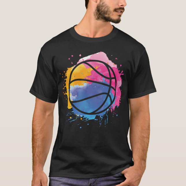 Graffiti Basketball Art Basketball Player Love Bas T-Shirt (Front)