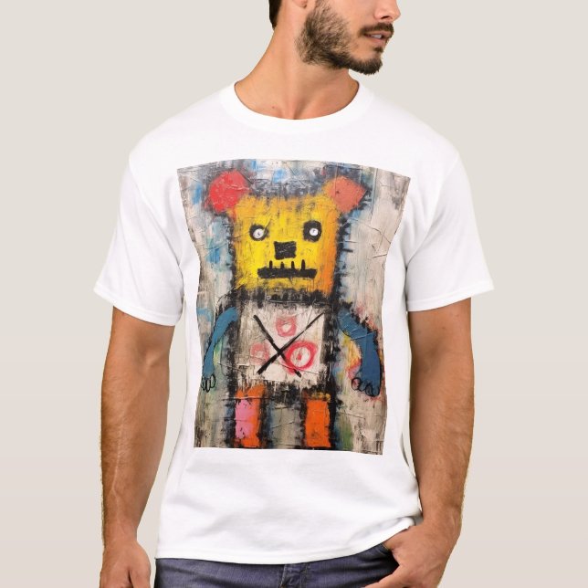 Graffiti Bear Brushstroke painting art  T-Shirt (Front)