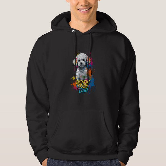 Graffiti Bichon Frise Dad Mural Street Art Bichon  Hoodie (Front)