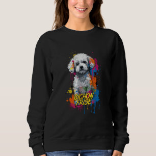 Graffiti Bichon Frise Mural Street Bichon Frise Sweatshirt