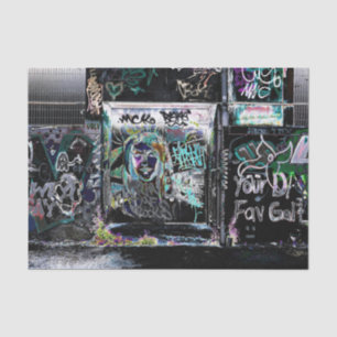 Graffiti Black White Grunge Urban Street Wall Art Tissue Paper
