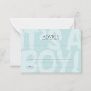 Graffiti Blue Baby Shower Advice Card For Mum