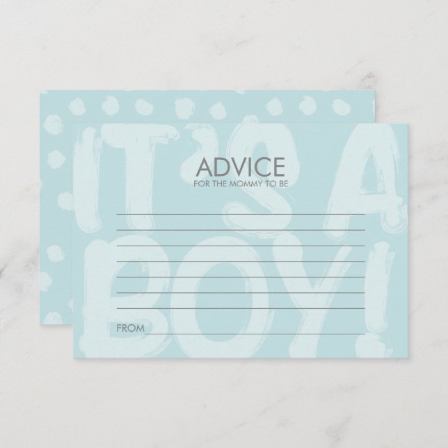 Graffiti Blue Baby Shower Advice Card For Mum (Front/Back)