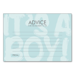 Graffiti Blue Baby Shower Advice Card For Mum