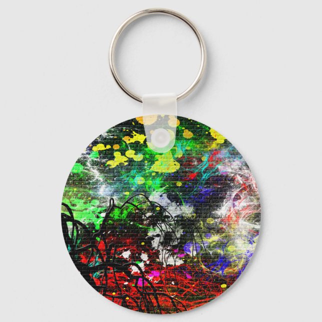 Graffiti Brick Wall Key Ring (Front)