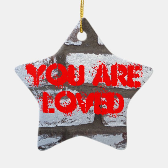 Graffiti Bricks Ceramic Ornament (Front)